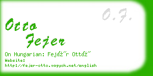 otto fejer business card